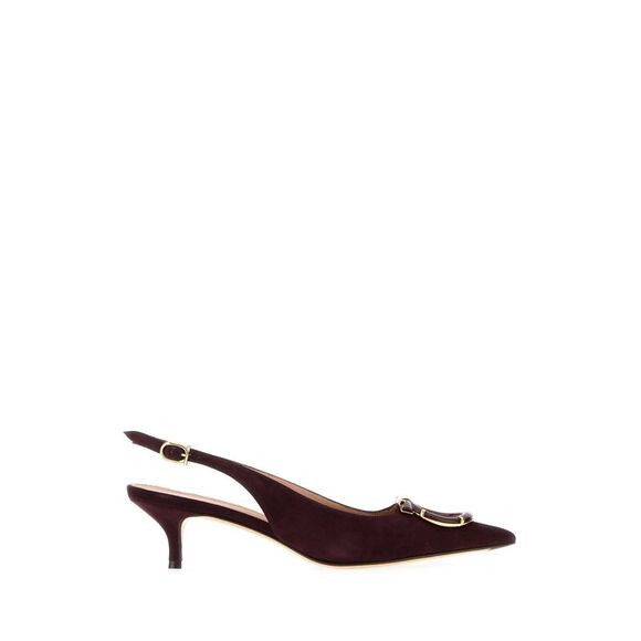 Salvatore Ferragamo Women Aubergine Suede Sara 40 Pumps